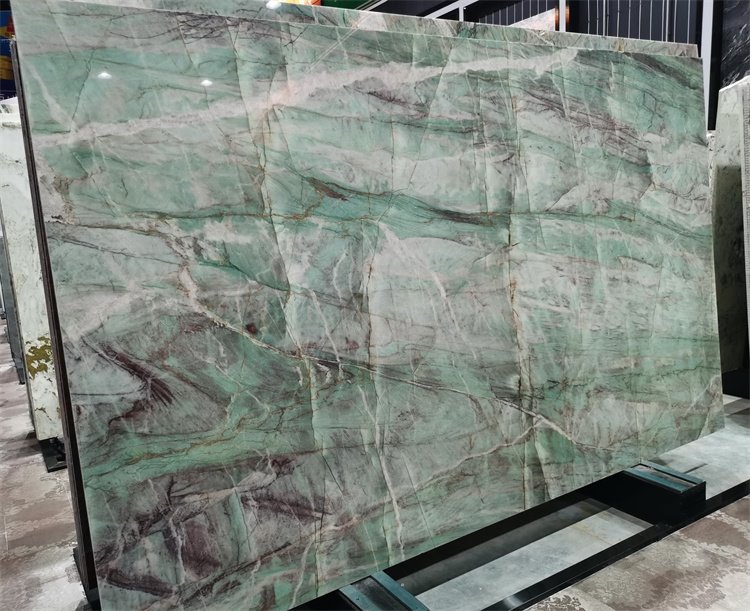 Moldavite Crystal Quartzite slab