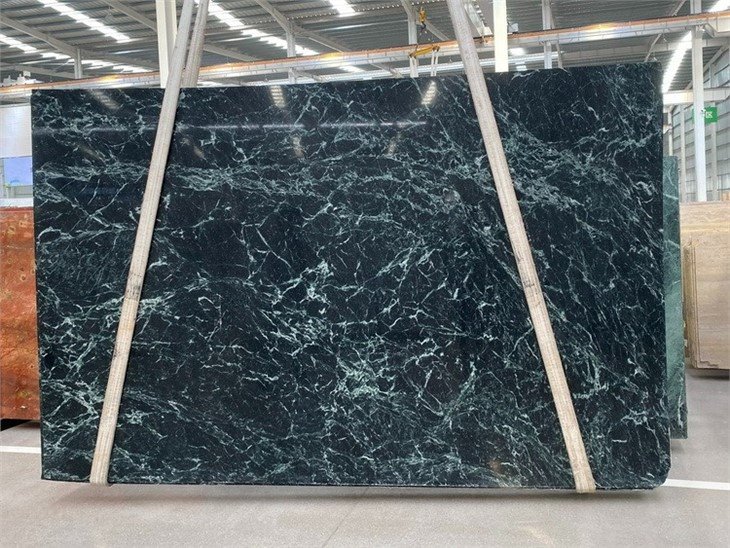 Snowflake green marble